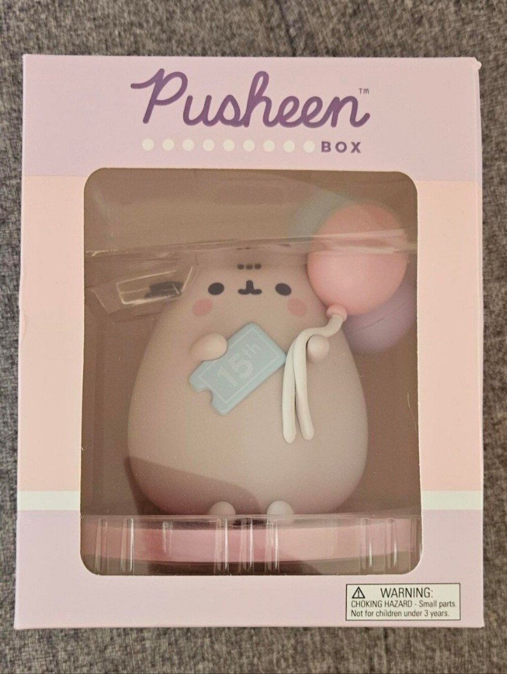 Pusheen Pink and Purple Birthday Figurine with Balloons